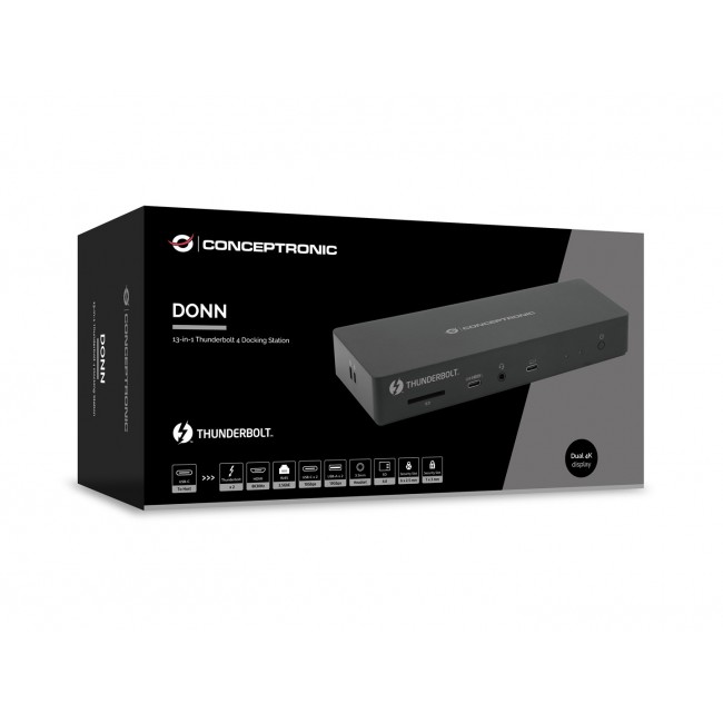 Conceptronic DONN30B 13-in-1 Thunderbolt 4 Docking Station
