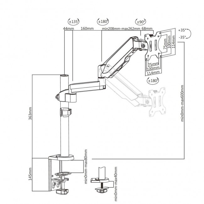 Maclean MC-775 monitor mount / stand 81.3 cm (32