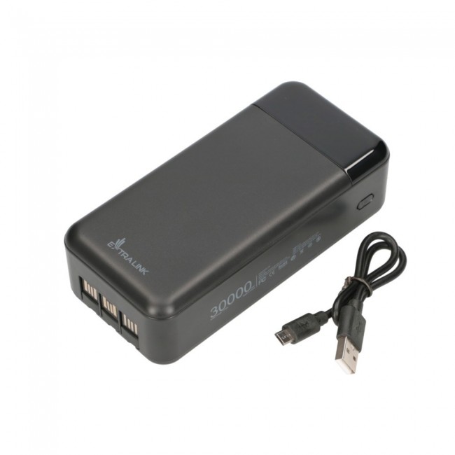 Extralink Powerbank EPB-124 30000mAh Black Power bank, Fast Charging, USB-C