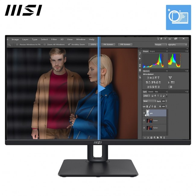 MSI Pro MP245PG 24 Inch Monitor, FHD (1920 x 1080), 100Hz, IPS, 1ms, 1x HDMI 1.4b, 1x DP 1.2a output, 1x D-Sub(VGA), Built-in Speakers, Anti-Glare, Anti-Flicker, Less Blue light, T V Certified, VESA, Kensington, 4-way adjustable stand, Black MSI Pro MP245PG 24 Inch Monitor, FHD (1920 x 1080), 100Hz, IPS, 1ms, 1x HDMI 1.4b, 1x DP 1.2a output, 1x D-Sub(VGA), Built-in Speakers, Anti-Glare, Anti-Flicker, Less Blue light, T V Certified, VESA, Kensington, 4-way adjustable stand, Black