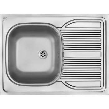 1-bowl steel sink with drainer - overlay