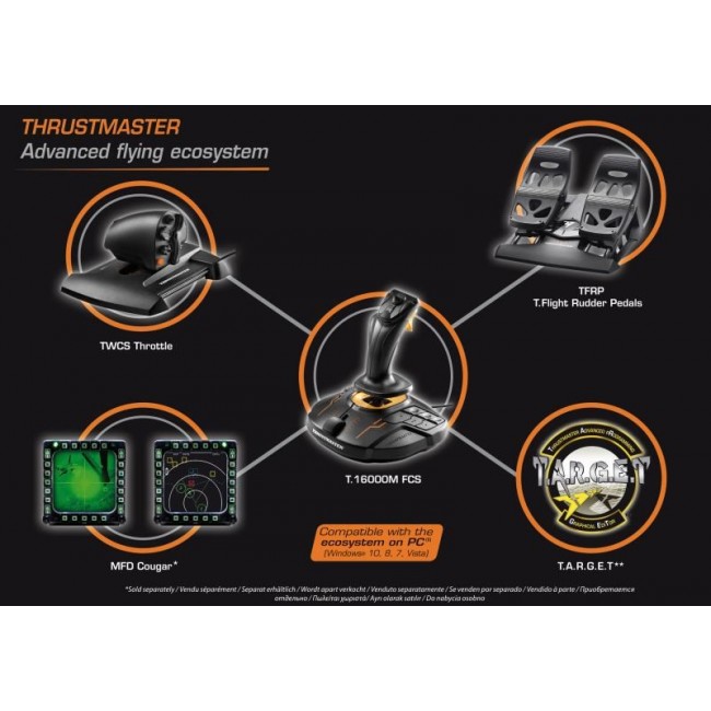 Thrustmaster T-16000M FCS Flight Pack Black USB Joystick Analogue / Digital MAC, PC Thrustmaster T-16000M FCS Flight Pack Black USB Joystick Analogue / Digital MAC, PC
