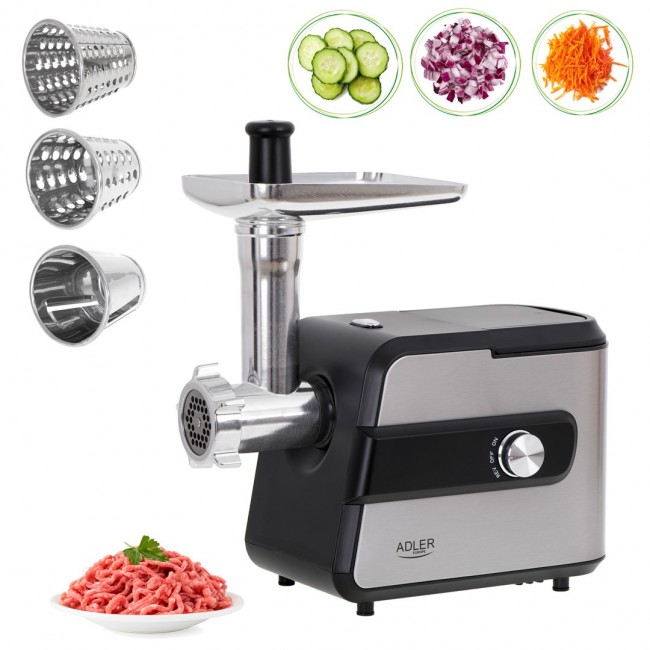 Adler AD 4813 mincer 2000 W Black, Silver Adler AD 4813 mincer 2000 W Black, Silver