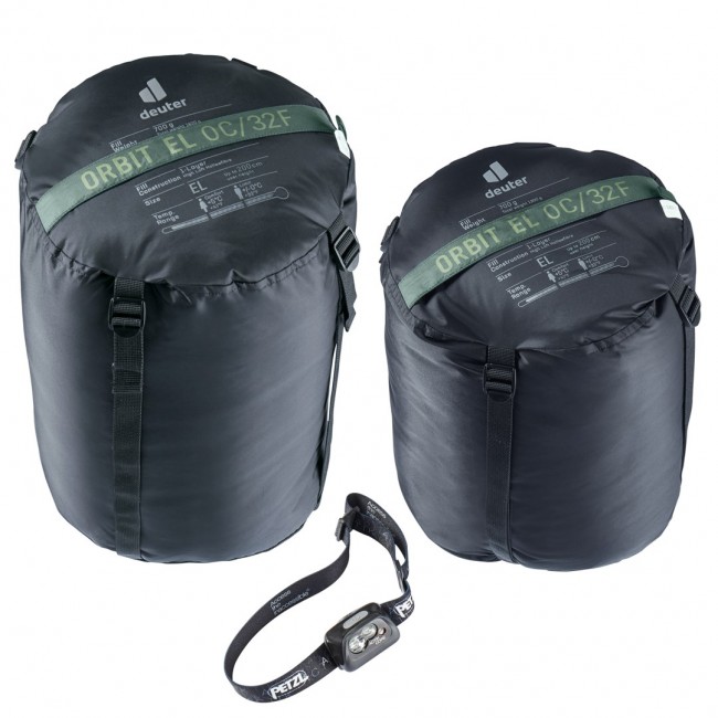 Deuter Orbit EL 0C/32F Adult Mummy sleeping bag Fabric, Polyethersulfone (PES), Ripstop Green