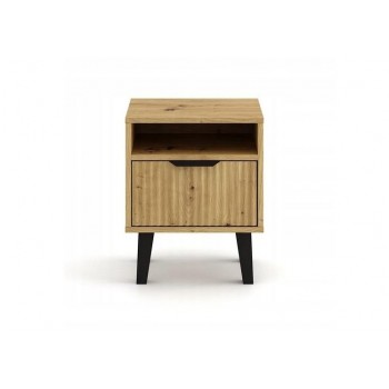 SCANDI 1S SLIM OAK ARTISAN BEDSIDE TABLE