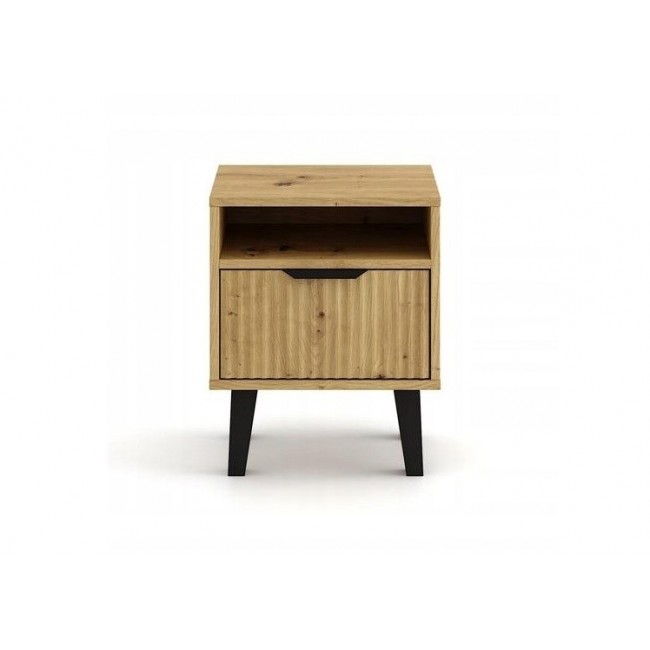 SCANDI 1S SLIM OAK ARTISAN BEDSIDE TABLE