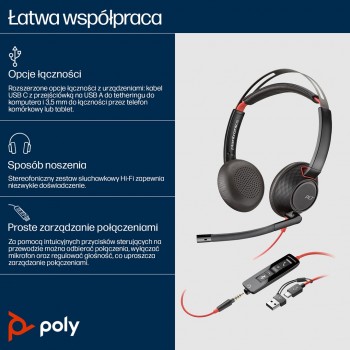 Poly Blackwire 5220 USB-C zertifiziert f r Skype/MS Teams