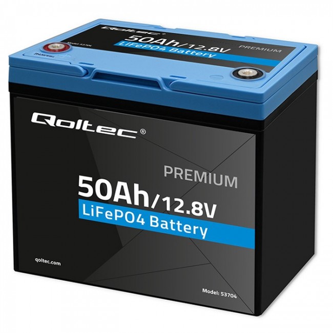 Qoltec LiFePO4 Lithium Iron Phosphate Battery | 12.8V | 50Ah | 640Wh| BMS