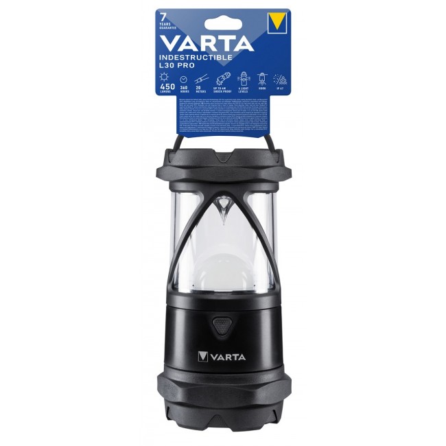 Varta INDESTRUCTIBLE L30 PRO Black, Transparent Hand flashlight LED