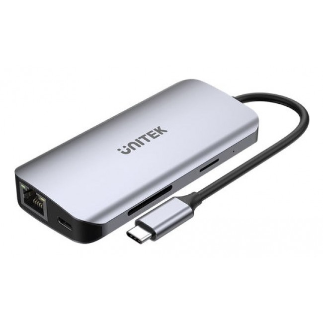 UNITEK D1122A01 interface hub 2 x USB 3.2 Gen 2 (3.1 Gen 2) Type-C 1000 Mbit/s Grey