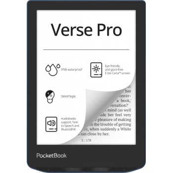 PocketBook Verse Pro e-book reader Touchscreen 16 GB Wi-Fi Black, Blue