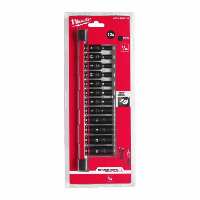 MILWAUKEE IMPACT SOCKET SET 1/4 MILWAUKEE IMPACT SOCKET SET 1/4