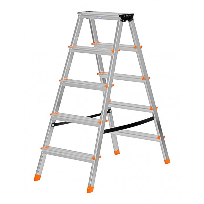 Krause Dopplo double-sided step ladder silver Krause Dopplo double-sided step ladder silver