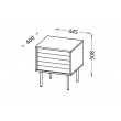Bedside cabinet, 2 pcs. CORTINA 45x40x51 black/walnut Bedside cabinet, 2 pcs. CORTINA 45x40x51 black/walnut