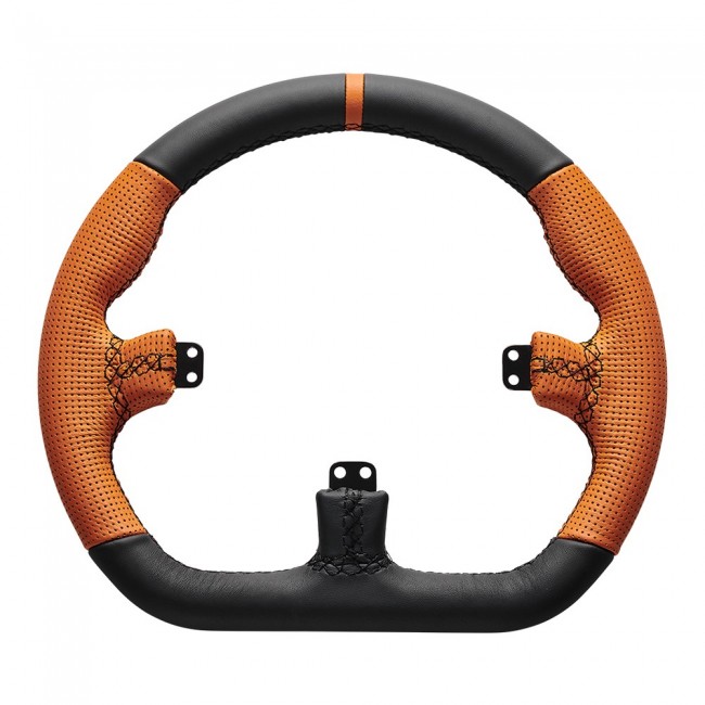Asetek Closed D Orange Leather Rim Racing wheel
