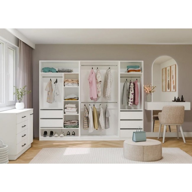OPENO 2SZ Drawer Unit, 2 Drawers, WHITE, for the Wardrobe, for the Bedroom