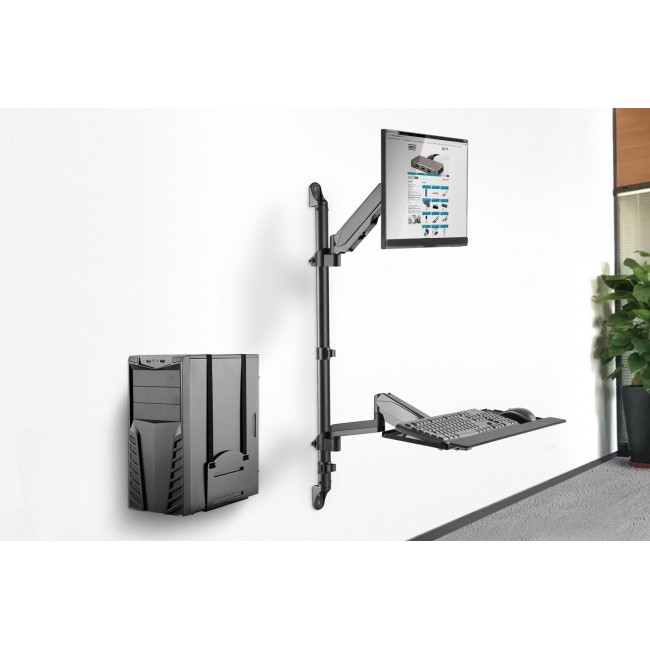 Digitus Flexible wall-mounted Stand/Sit workstation, single monitor Digitus Flexible wall-mounted Stand/Sit workstation, single monitor