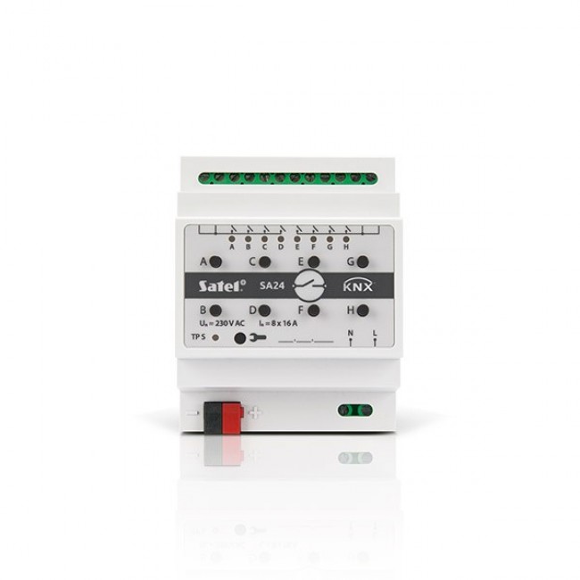 Satel KNX-SA24 smart home actuator DIN rail-mounted Switching actuator 8 channels Satel KNX-SA24 smart home actuator DIN rail-mounted Switching actuator 8 channels