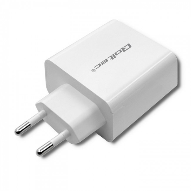 Qoltec 51718 Charger | 45W | 5-20V | 2.4-3A | USB type C PD | USB | White Qoltec 51718 Charger | 45W | 5-20V | 2.4-3A | USB type C PD | USB | White