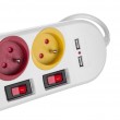 Maclean power strip, extender 4 sockets + 2xUSB, with switches, 250VAC/10A, 2.1A 5V, 1.5m, white, MCE229 W Maclean power strip, extender 4 sockets + 2xUSB, with switches, 250VAC/10A, 2.1A 5V, 1.5m, white, MCE229 W