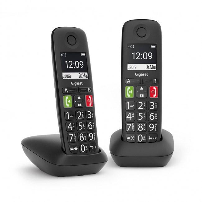 Gigaset E290 Duo - Cordless DECT Phone Black
