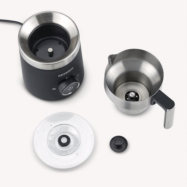 Severin SM 3585 milk frother/warmer Automatic milk frother/warmer Black, Silver