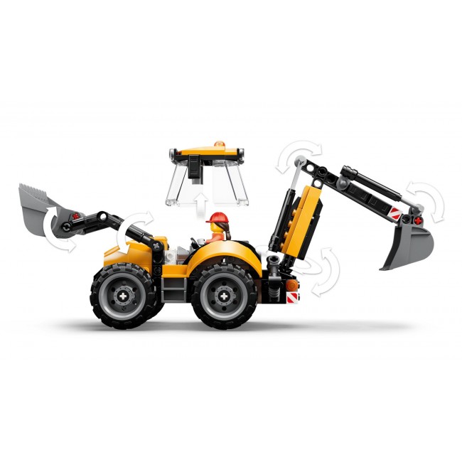 LEGO CITY 60480 Yellow Backhoe Loader