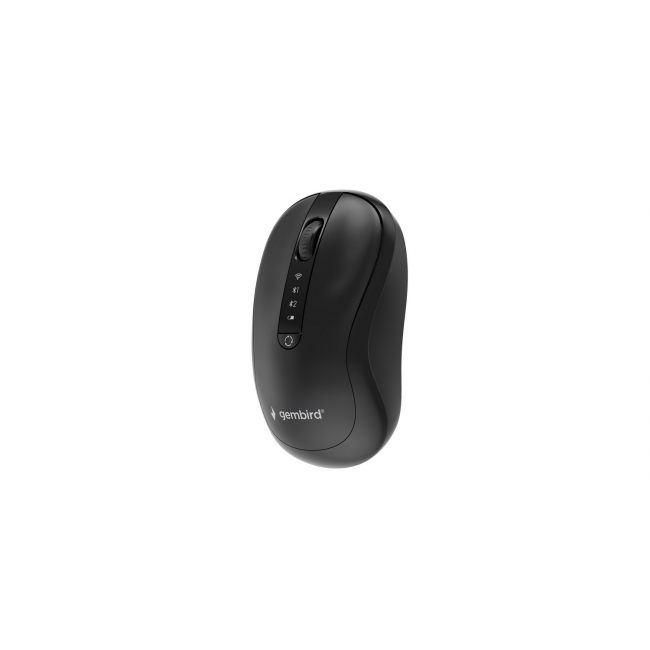 Gembird MUSW2-4B-01 Dual-mode wireless mouse (2.4G + BT), 1600 DPI, 4-button, black