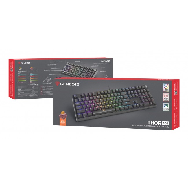 Keyboard GENESIS THOR 404 USB QWERTY Black