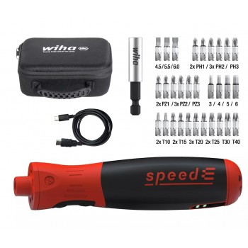 Speede PocketDrive electric screwdriver with bit cassette and bag