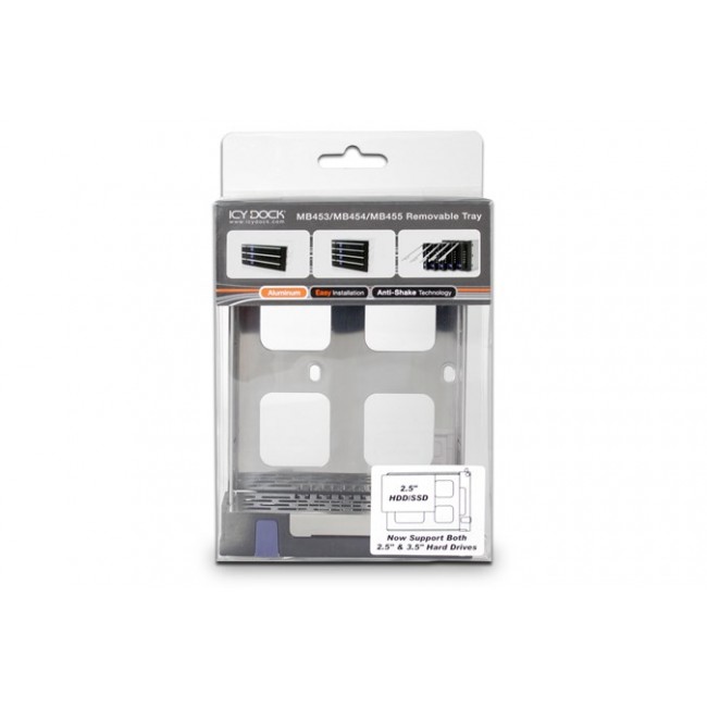 Icy Dock MB453TRAY-2B drive bay panel Storage drive tray Black, Metallic