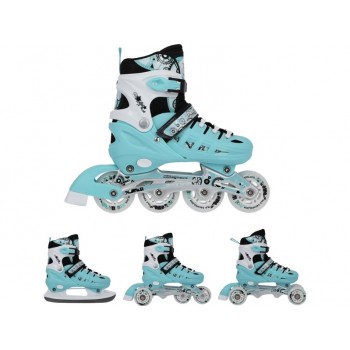 NH10905 4in1 MINT SIZE M. L(39-42) INLINE SKATES WITH DIM. NILS EXTREME HOCKEY BLADE