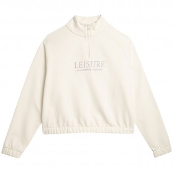 Women's sweatshirt 4F F0718 cream 4FAW23TSWSF0718 12S M