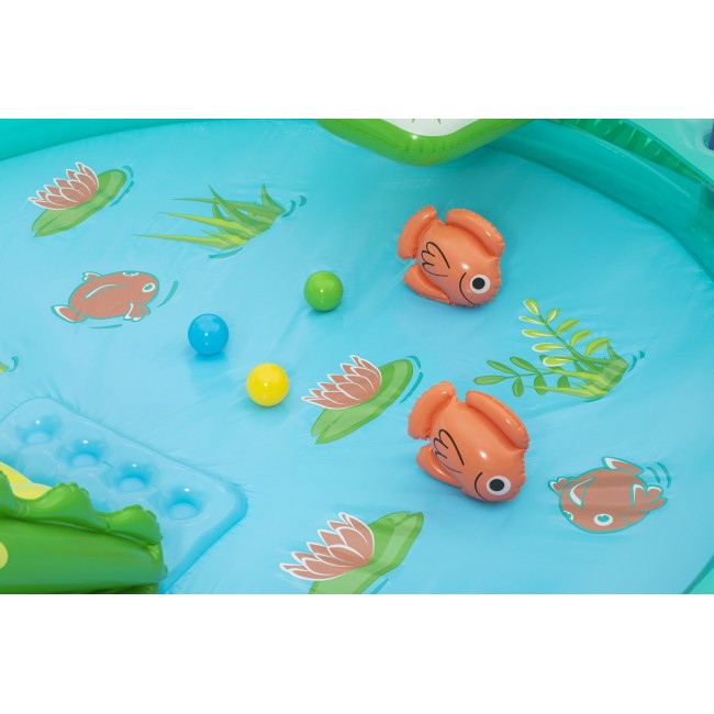 Bestway Crocodile Cove Kids Inflatable Water Play Center and Pool 2.24 m x 1.81 m x 72 cm