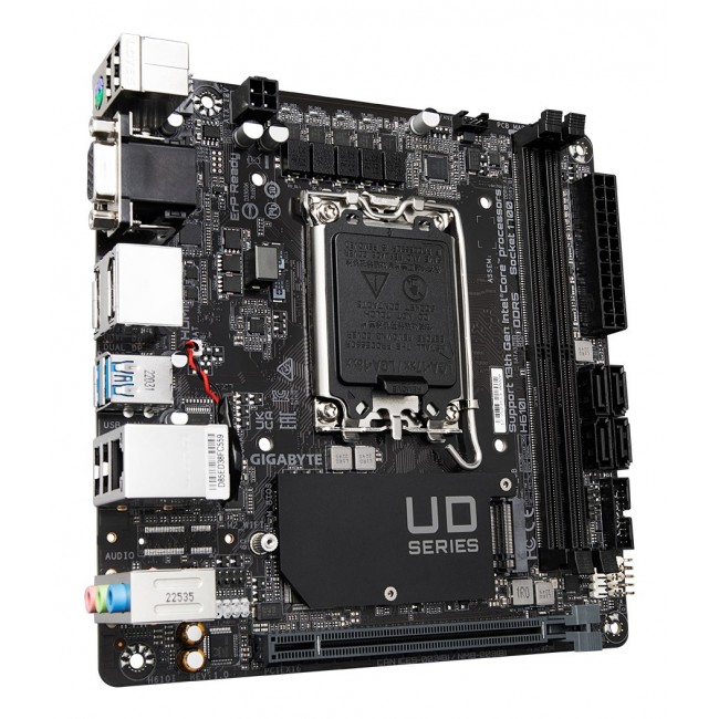 GIGABYTE H610I Motherboard - Supports Intel Core 14th CPUs, 4+1+1 Hybrid Digital VRM, up to 5600MHz DDR5, 1xPCIe 3.0 M.2, GbE LAN, USB 3.2 Gen 1