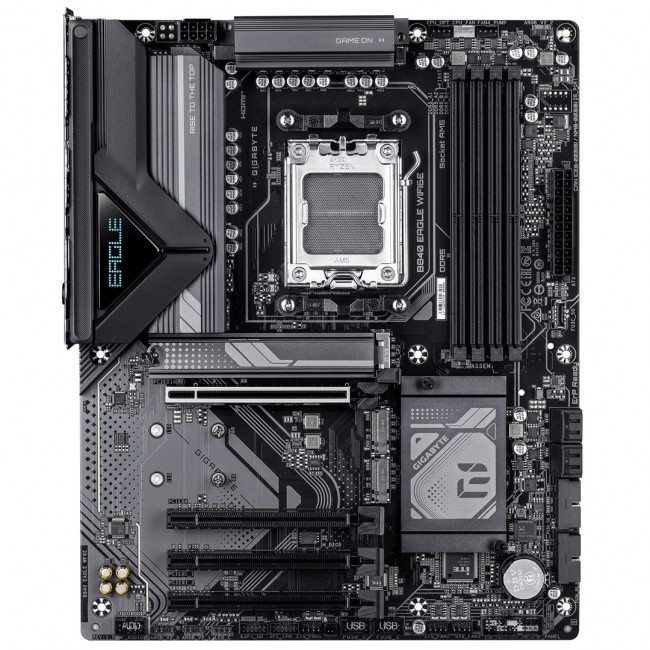 GIGABYTE B840 EAGLE WIFI6E Motherboard - AMD Ryzen 9000 CPUs, 8+2+2 Phases VRM, up to 8200MHz DDR5(O.C), 2xPCIe 4.0 + 1xPCIe 3.0 M.2, Wi-Fi 6E, 2.5GbE LAN, USB 3.2 Gen 2
