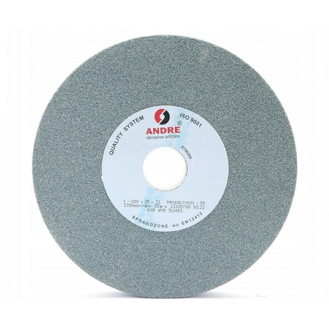 ANDRE FLAT GRINDING WHEEL 200mm x 25mm x 32mm 99C60K7VC01-35 GREEN 