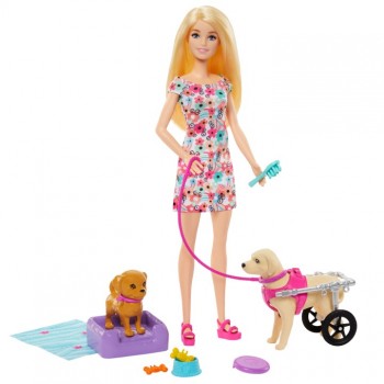 BRB DOLL AND DOG IN STROLLER HTK37 WB4