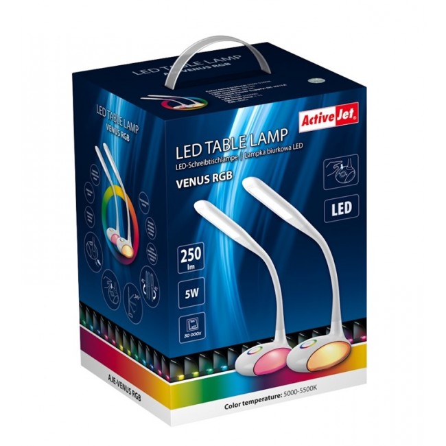 Activejet LED desk lamp VENUS with RGB base Activejet LED desk lamp VENUS with RGB base
