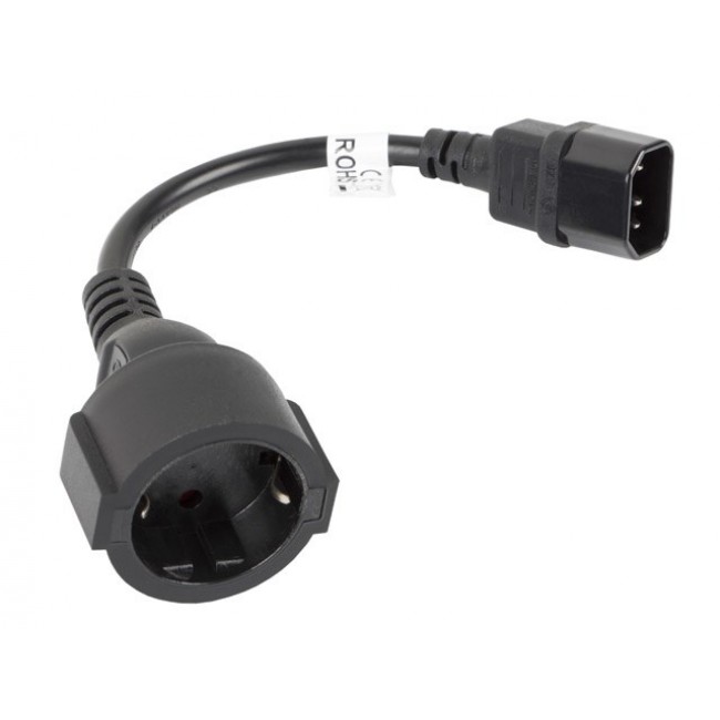 Lanberg CA-C14E-10CC-0018-BK power cable Black C14 coupler Lanberg CA-C14E-10CC-0018-BK power cable Black C14 coupler