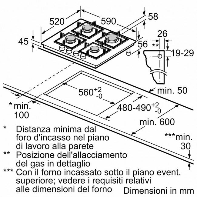 Bosch Serie 4 PNP6B6K40 gas hob with 4 zones Bosch Serie 4 PNP6B6K40 gas hob with 4 zones