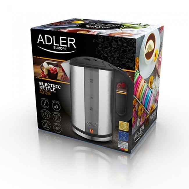 Adler AD 1216 electric kettle 1.7 L Black,Silver 2200 W Adler AD 1216 electric kettle 1.7 L Black,Silver 2200 W