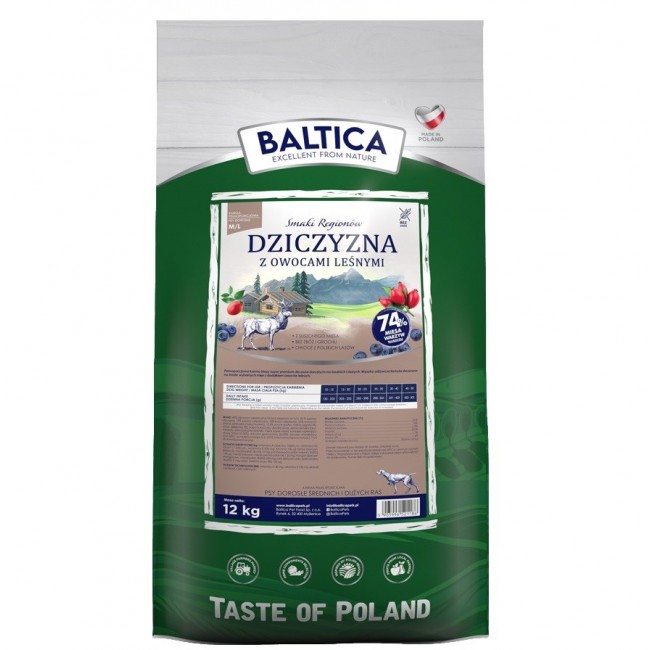 BALTICA Flavours of regions Venison with forest fruits Medium and large breeds - dry dog food - 12kg