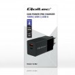 Qoltec GaN POWER PRO Charger | 1xUSB-C | 1xUSB | 100W | 5-20V | 1.5-5A | XP | Black