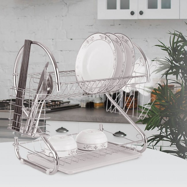 Dish drying rack 38 cm MAESTRO MR-1025-38 Silver