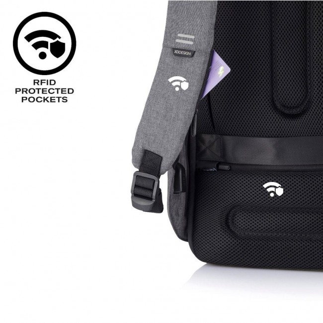 XD DESIGN ANTI-THEFT BACKPACK BOBBY HERO REGULAR GREY P/N: P705.292 XD DESIGN ANTI-THEFT BACKPACK BOBBY HERO REGULAR GREY P/N: P705.292