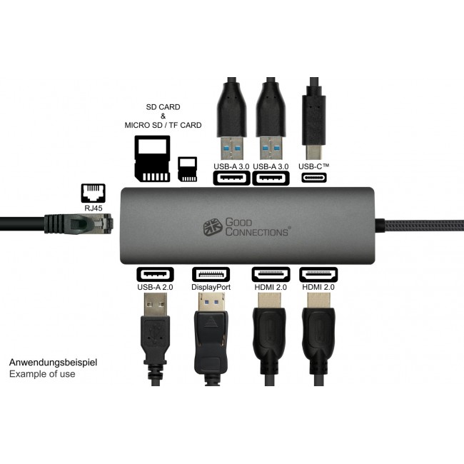 Alcasa HUB-C001A interface hub USB Type-C 5000 Mbit/s Anthracite Alcasa HUB-C001A interface hub USB Type-C 5000 Mbit/s Anthracite