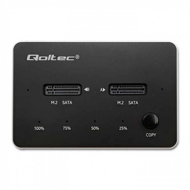 Qoltec 2x SSD M.2 SATA Disk Docking Station | NGFF | USB Type-C