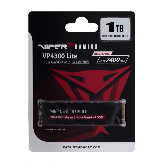 Patriot Memory VP4300 Lite M.2 1 TB PCI Express 4.0 NVMe (VP4300L1TBM28H) Patriot Memory VP4300 Lite M.2 1 TB PCI Express 4.0 NVMe (VP4300L1TBM28H)