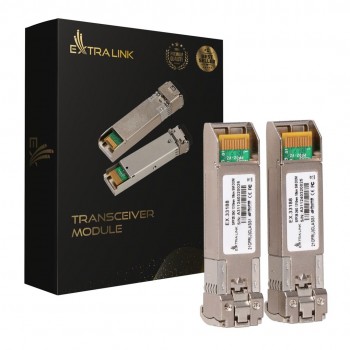 Extralink SFP28 25G 2-Pack | SFP28 Module | 25Gbps, LC/UPC Duplex, 1310nm, 10km, single mode, DOM network transceiver module